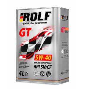 Масло моторное синтетическое ROLF GT 5W-40 SN/CF 4л