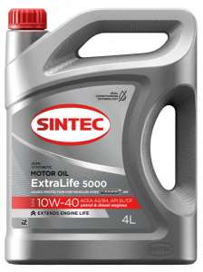 Sintec ExtraLife 5000 SAE 10W-40 ACEA A3/B4 4л полусинтетика